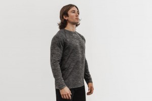 Black Nobull Lightweight Textured Long Sleeve Camo | 80743-IPAT