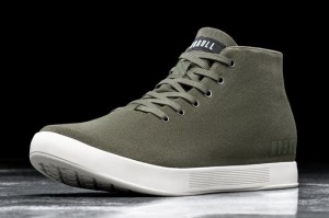 Dark Green White Nobull Canvas Mid | 95083-VSCP