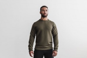 Green Nobull Quilted Crew | 95812-TJLZ