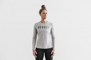 Grey Nobull Long Sleeve | 64793-BMYJ