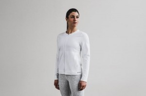 White Nobull Twill Zip-Up | 79485-LOHW