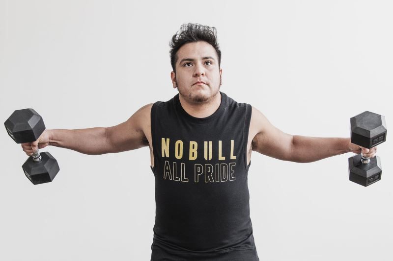 Black Gold Nobull Sleeveless Crew Pride | 05481-DRIS