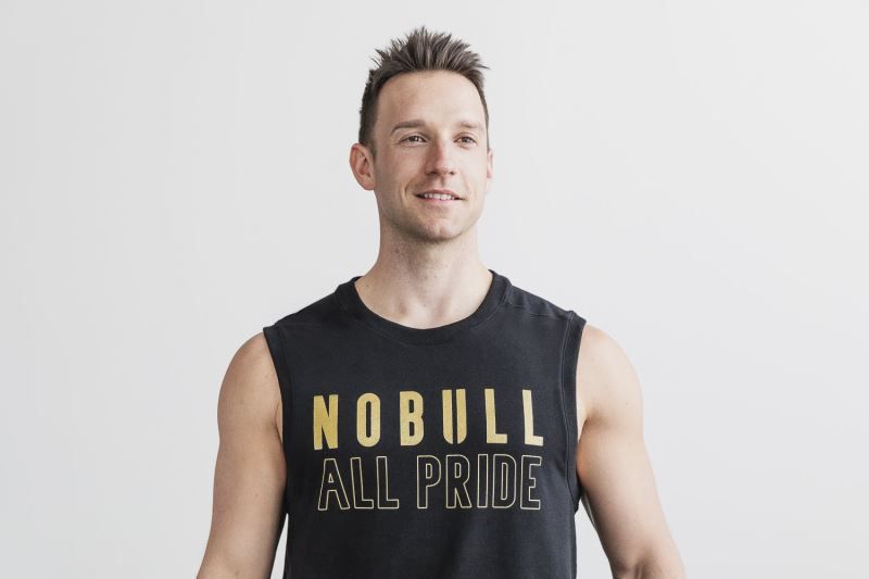 Black Gold Nobull Sleeveless Crew Pride | 05481-DRIS