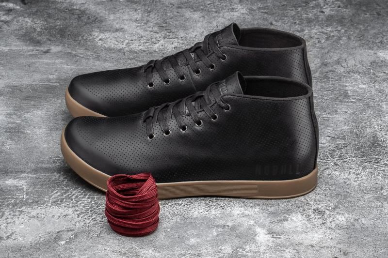 Black Nobull Leather Mid | 39127-WHQU