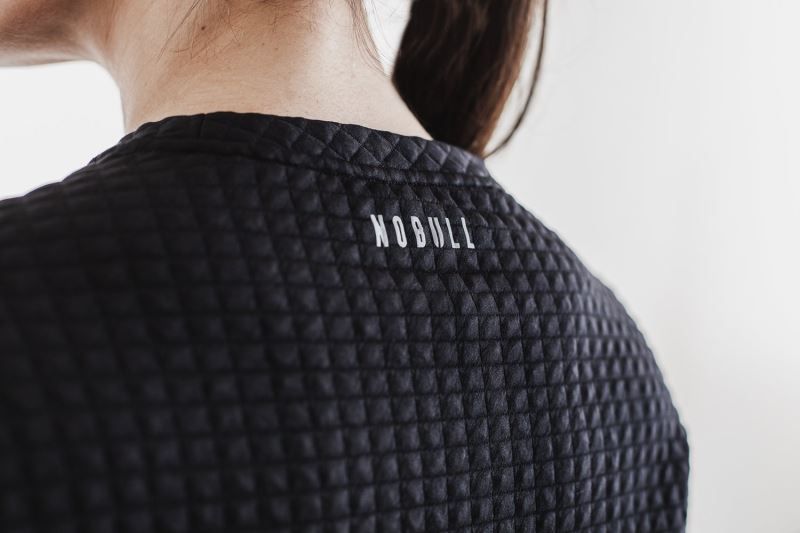 Black Nobull Quilted Crew | 60859-QWHR