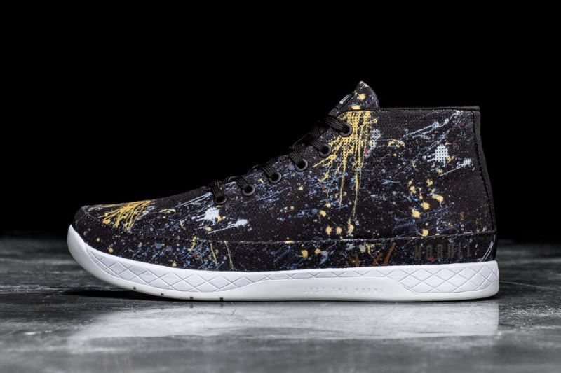 Black Nobull Splatter Canvas Mid | 21789-GNDC