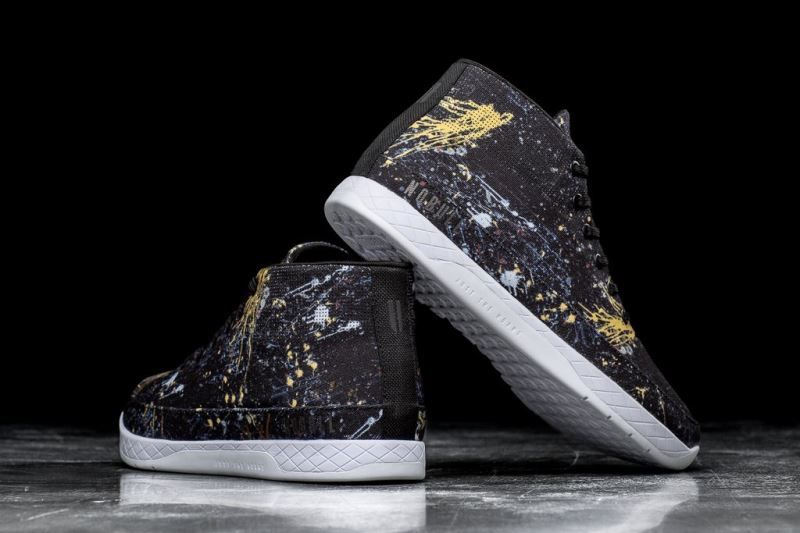 Black Nobull Splatter Canvas Mid | 21789-GNDC