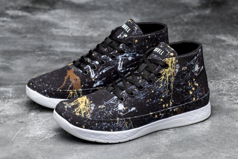 Black Nobull Splatter Canvas Mid | 21789-GNDC