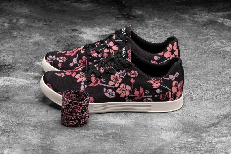 Black Pink Nobull Cherry Blossom Canvas | 85104-HGPN