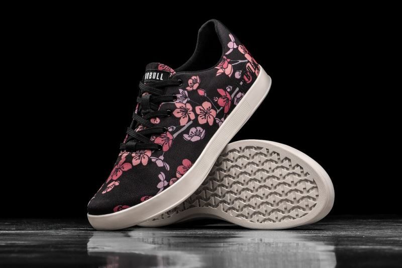 Black Pink Nobull Cherry Blossom Canvas | 85104-HGPN