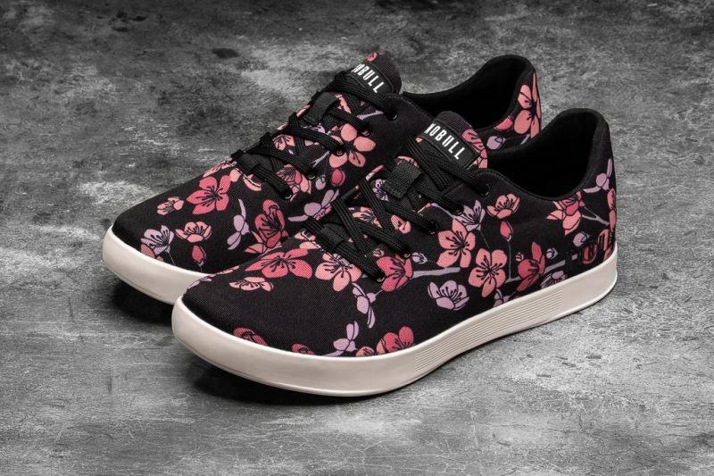 Black Pink Nobull Cherry Blossom Canvas | 96708-XQIO