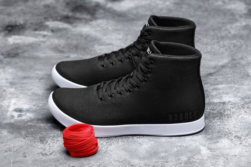 Black White Nobull High-Top Canvas | 81495-VRKZ