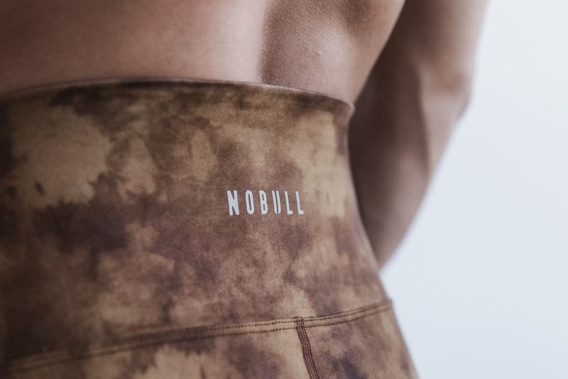 Brown Nobull High-Rise Crop Tie-Dye | 96548-OYSW