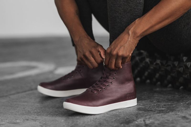 Burgundy Nobull High-Top Leather | 29036-YMJZ