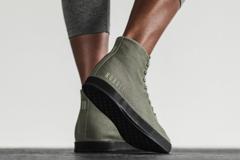 Dark Green Black Nobull High-Top Canvas | 40957-EMHT