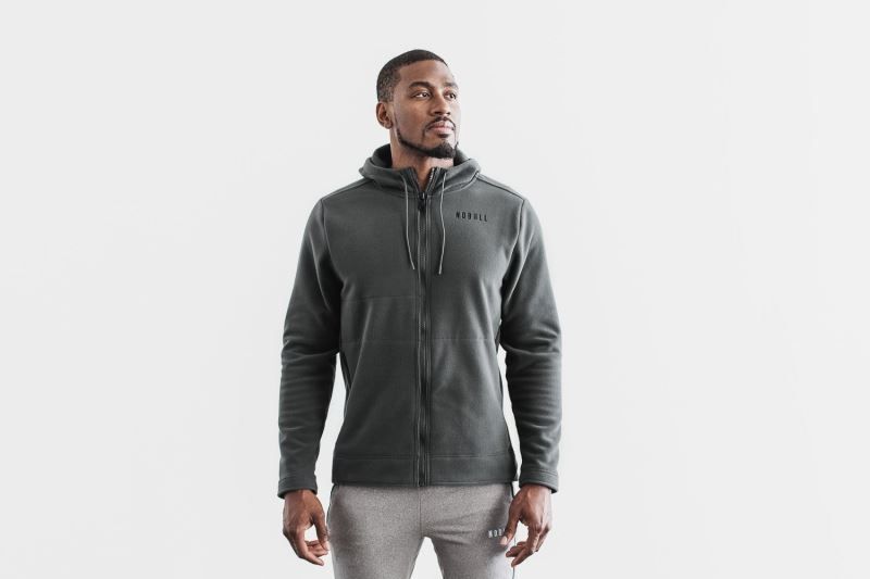 Dark Grey Nobull Arctic Zip-Up | 20596-RJQW