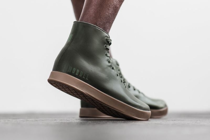 Green Nobull High-Top Leather | 32186-QEHY