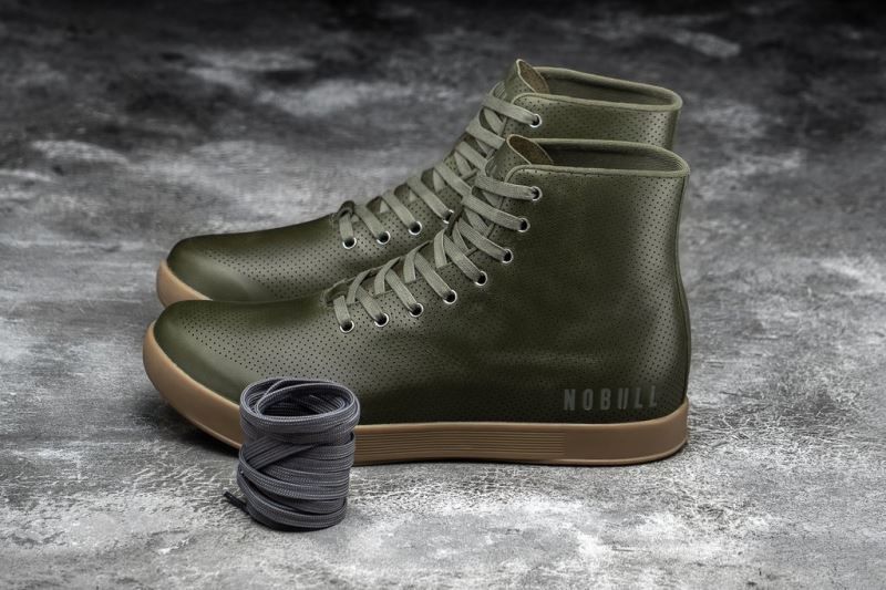 Green Nobull High-Top Leather | 32186-QEHY