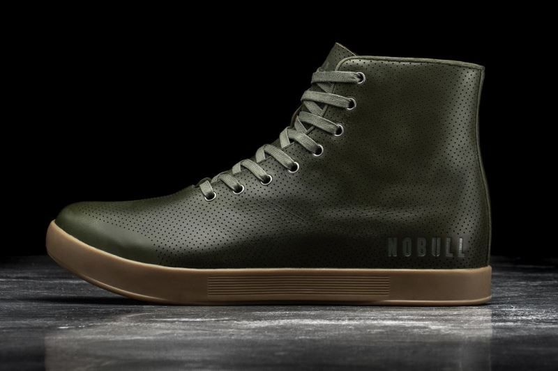 Green Nobull High-Top Leather | 32186-QEHY