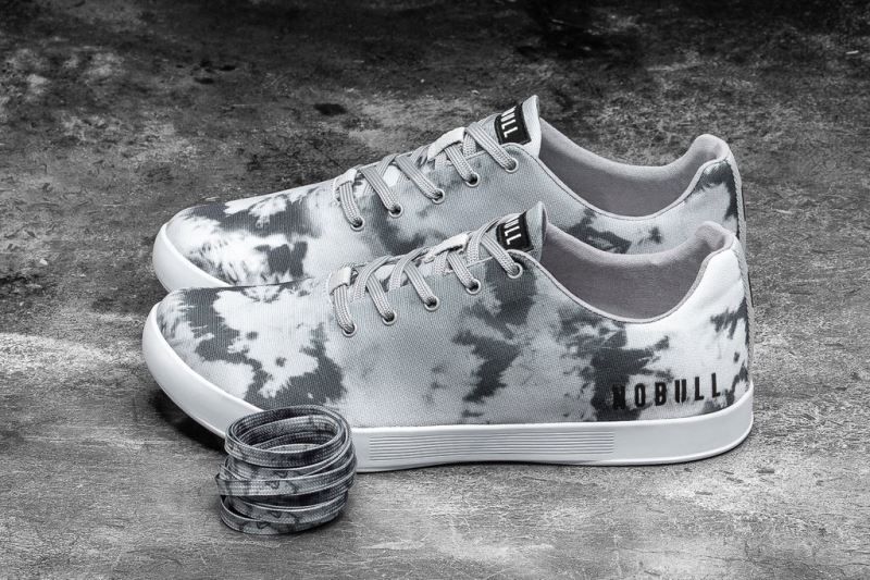 Grey Nobull Cloud Tie-Dye Canvas | 08679-IKBO