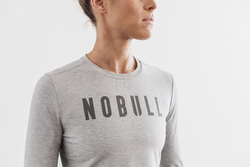 Grey Nobull Long Sleeve | 64793-BMYJ