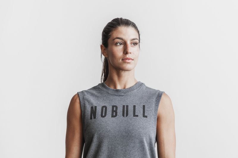 Grey Nobull Sleeveless Crew | 69074-GYDJ