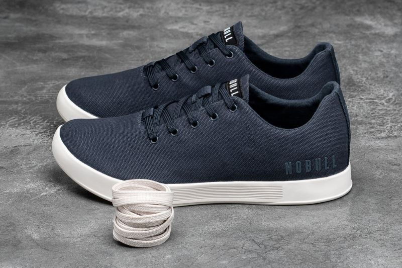 Navy White Nobull Canvas | 73596-SEHJ