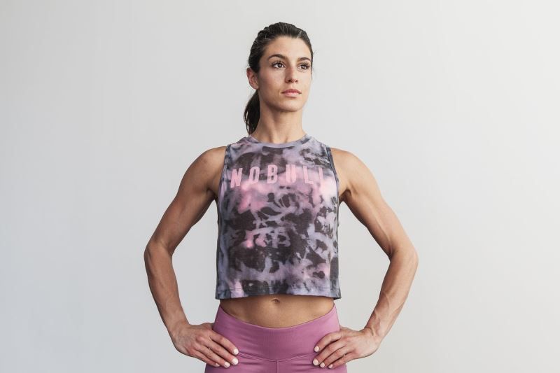 Pink Black Nobull Muscle Tie-Dye | 93750-BDCE