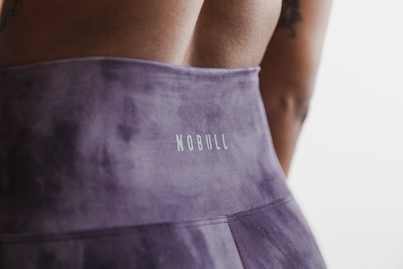 Purple Nobull High-Rise Crop Tie-Dye | 50932-RAMJ