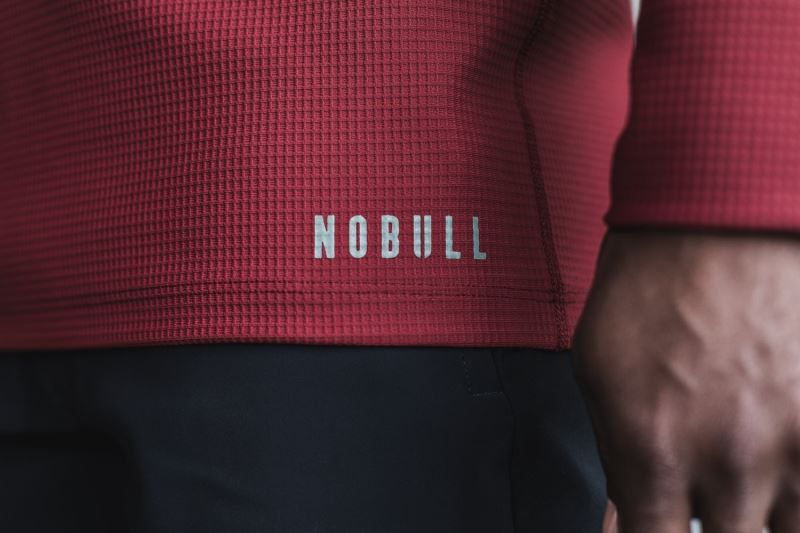 Red Nobull Long Sleeve Waffle | 82537-DAMP