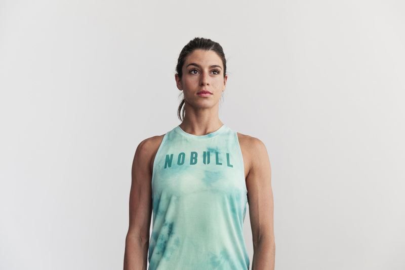 Turquoise Nobull High-Neck Tie-Dye | 35872-ZHBU