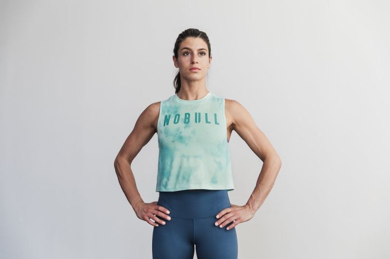 Turquoise Nobull Muscle Tie-Dye | 91703-UOLJ