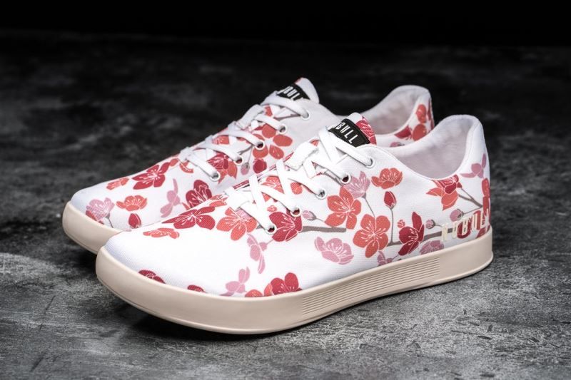 White Pink Nobull Cherry Blossom Canvas | 62017-JXGL