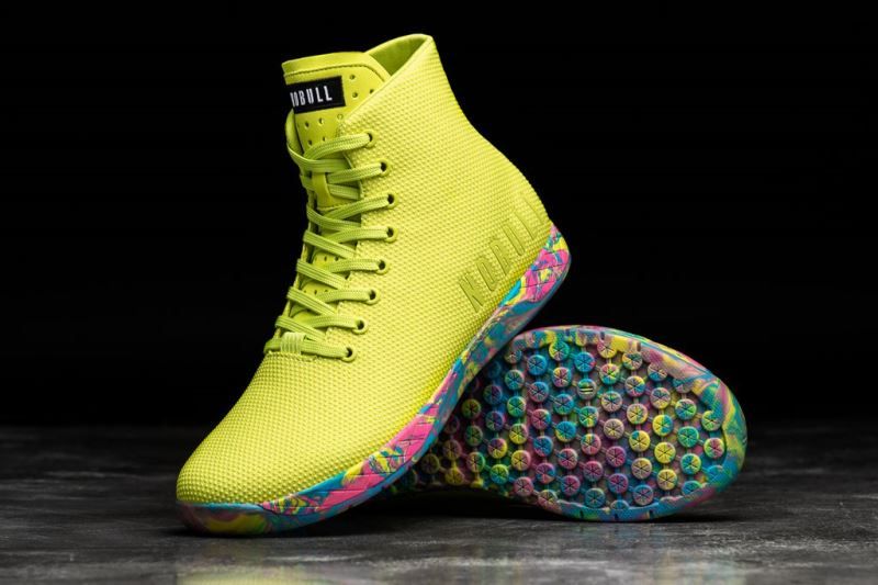 Yellow Nobull High-Top Neon Swirl | 86702-CODJ