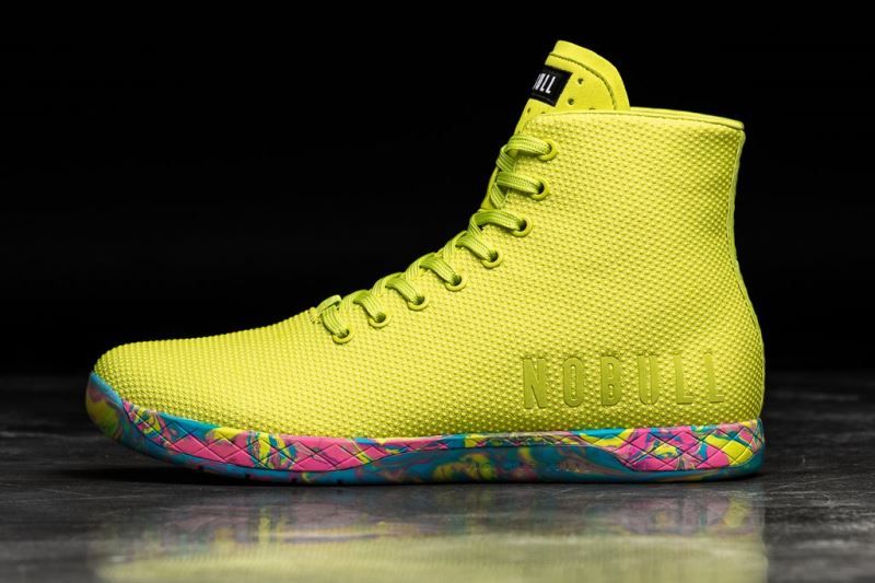 Yellow Nobull High-Top Neon Swirl | 86702-CODJ